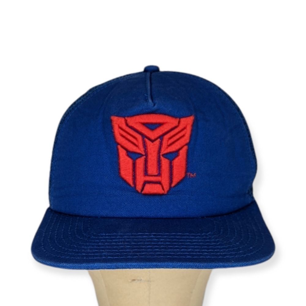 Transformers Men's Blue Autobots Trucker Hat W Optimus Prime Mask Inside